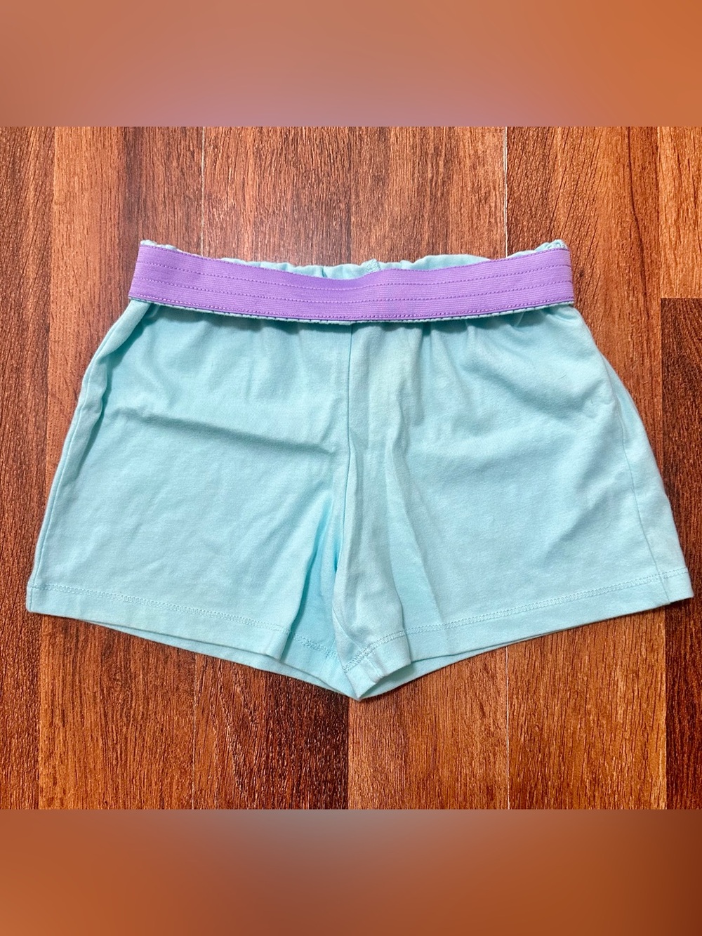 wonder nation Light Blue Shorts with Purple Waistband